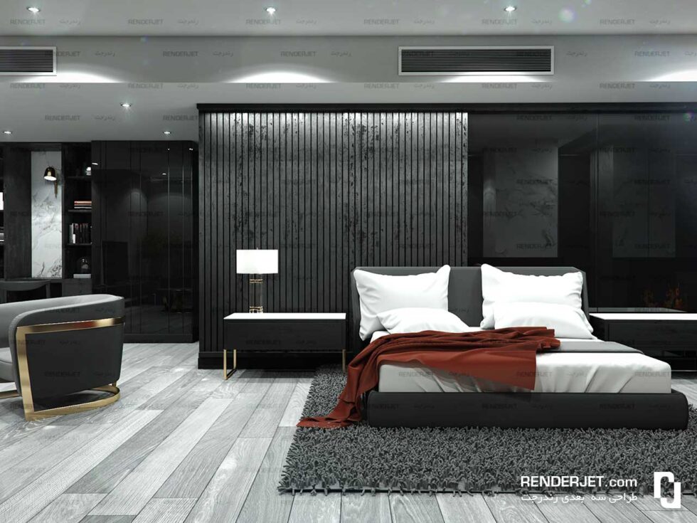 Renderjet Dot Com 3d Design 2018 10 09 Home Interior Design Kamranieh Tehran Koorosh Tower 004 طراحی اتاق خواب کامرانیه تهران