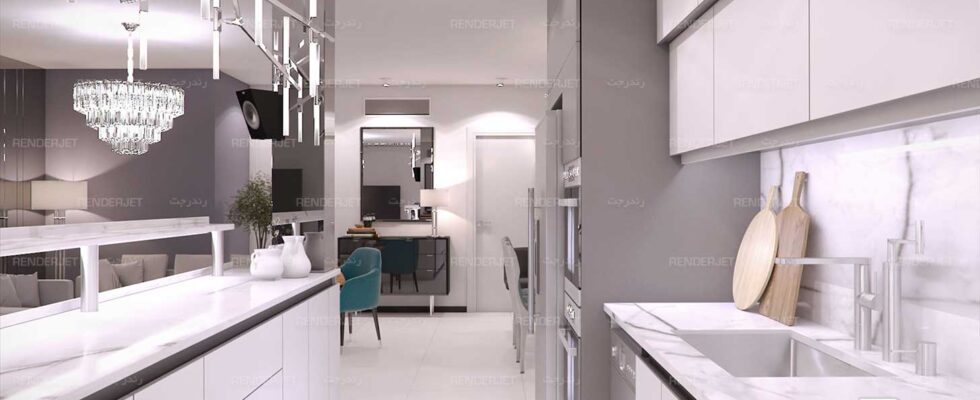 Renderjet Dot Com 3d Design 2021 Saadat Abaad 05 طراحی داخلی و کابینت آشپزخانه مسکونی سعادت آباد تهران