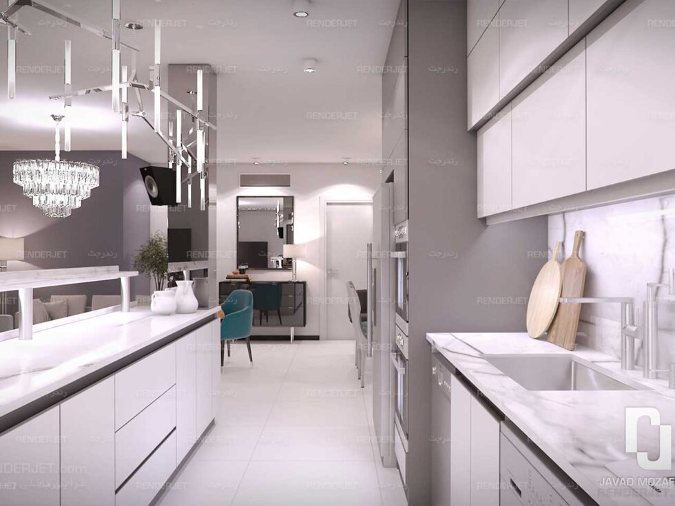 Renderjet Dot Com 3d Design 2021 Saadat Abaad 05 طراحی داخلی و کابینت آشپزخانه مسکونی سعادت آباد تهران