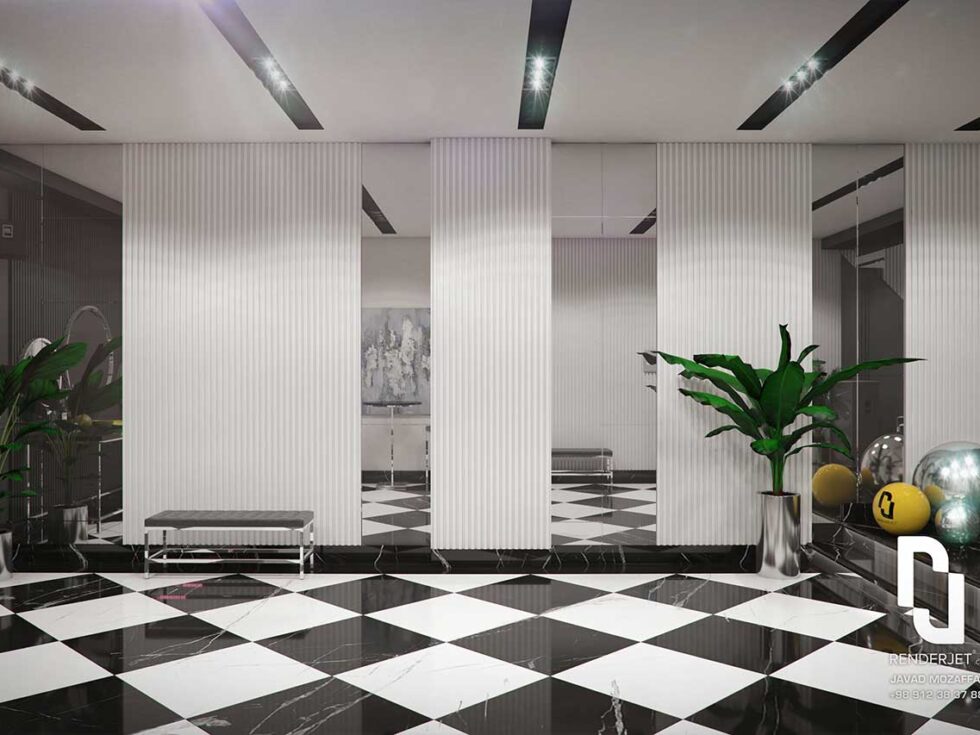 Renderjet Salon Ejtema At Shams Zafar 04 طراحی سالن اجتماعات مسکونی ظفر تهران